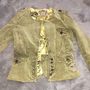 Sugar Lips Size Small Olive Green Corduroy Jacket